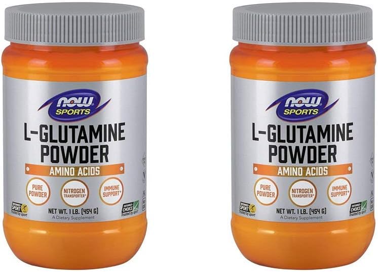NOW Foods L-Glutamine Pure Powder, 16 Ounce (verpakking van 2)