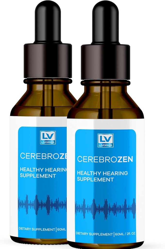 2 Paquet - Cérébrozen gouttes d'oreille - Cérébrozen, Cérébrozen 24, Cérébrozen 360 Soutien auditif, Cérébrozen gouttes, Cérébrozen liquide, Cérébrozen gouttes pour oreilles, 2 bouteilles pendant 2 mois