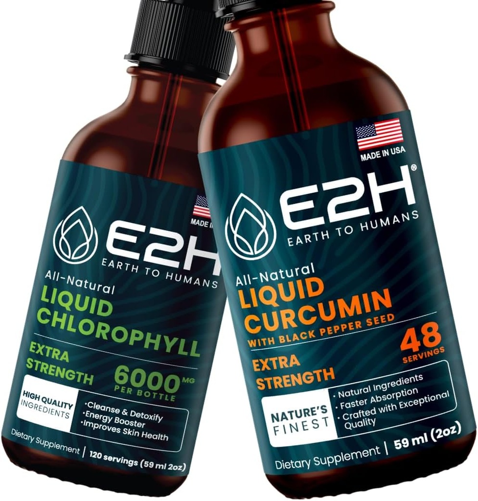 E2H: Vloeistof Chlorofyl en Vloeistof Turmeric Curcumin 