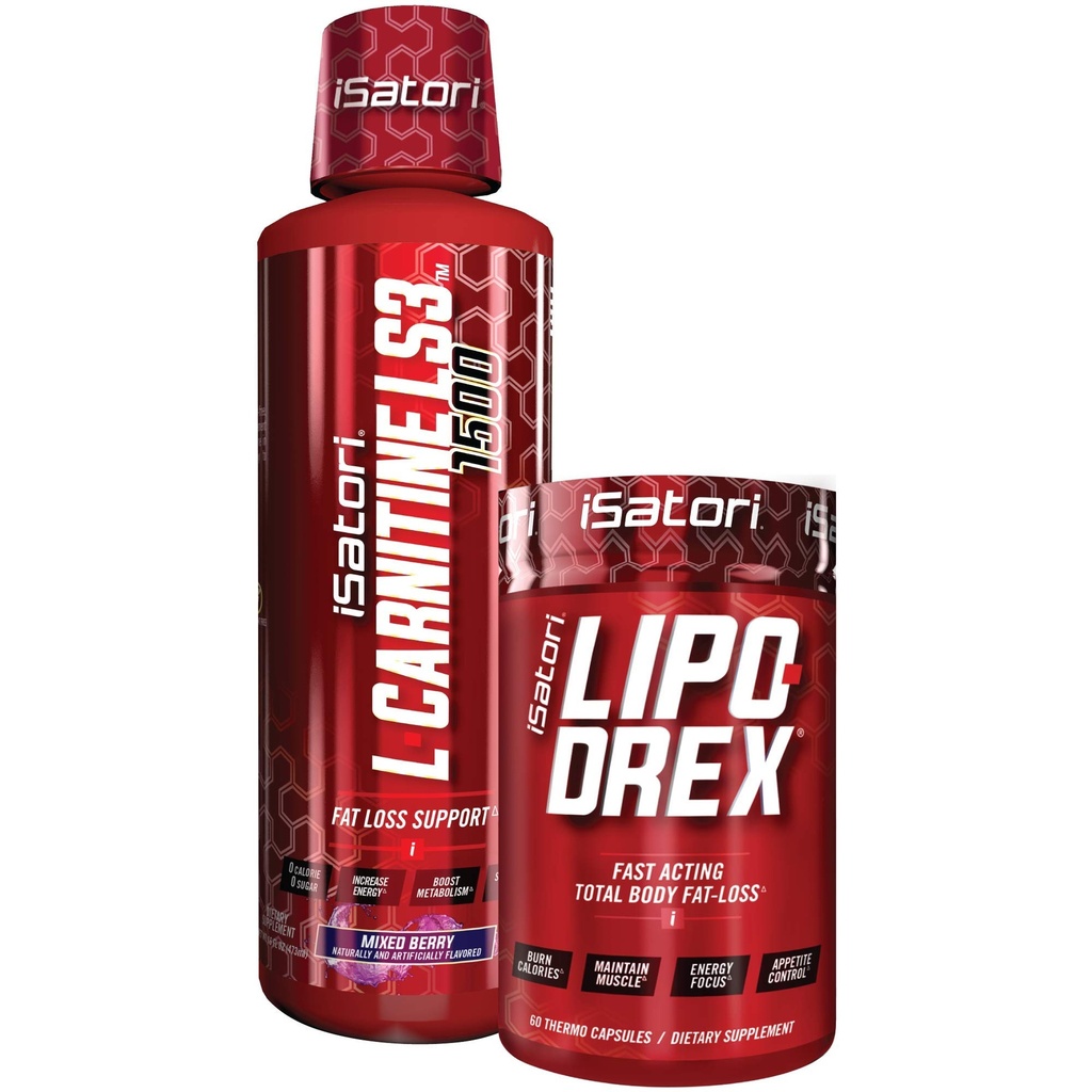 iSatori Lipo-Drex Fat Loss Thermogenic Formula - Snel waarnemend gewichtsverlies -Appetite Suppressant (60 capsules) L-Carnitine Liquid Fat Burner en Metabolisme Activator- Gemengde Berry (32 porties)