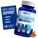 We houden van vitamines Resveratrol 1000mg per Serving - 180 Eenvoudig doorslikken Veggie Capsules - Natural Resveratrol Supplement 1000mg - Antioxidant Supplement Helpt ondersteuning tegen veroudering en immuunsysteem