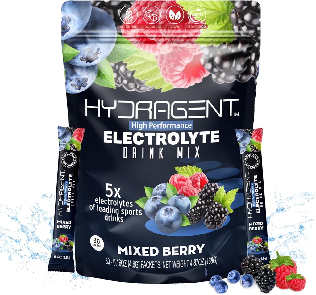 Electrolyte Replacement Stick Packs. Zero Sugar, High Performance Electrolytes. Meer dan 1000 mg zout plus magnesium en kalium. Kernmineralen voor Hydratatie. (Gemengde Berry)