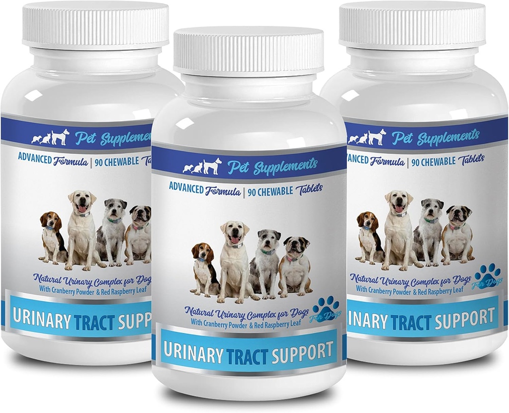 hondenblaas kauwen - DOG URINAIRE TRACTE ONDERSTEUNING - NATUURLIJKE CRANBERRY OPLOSSING - BLADDER GEZONDHEID - VOET AANBEVOLKING - cranberry supplement voor honden geweldig - 3 fles (270 Treats)