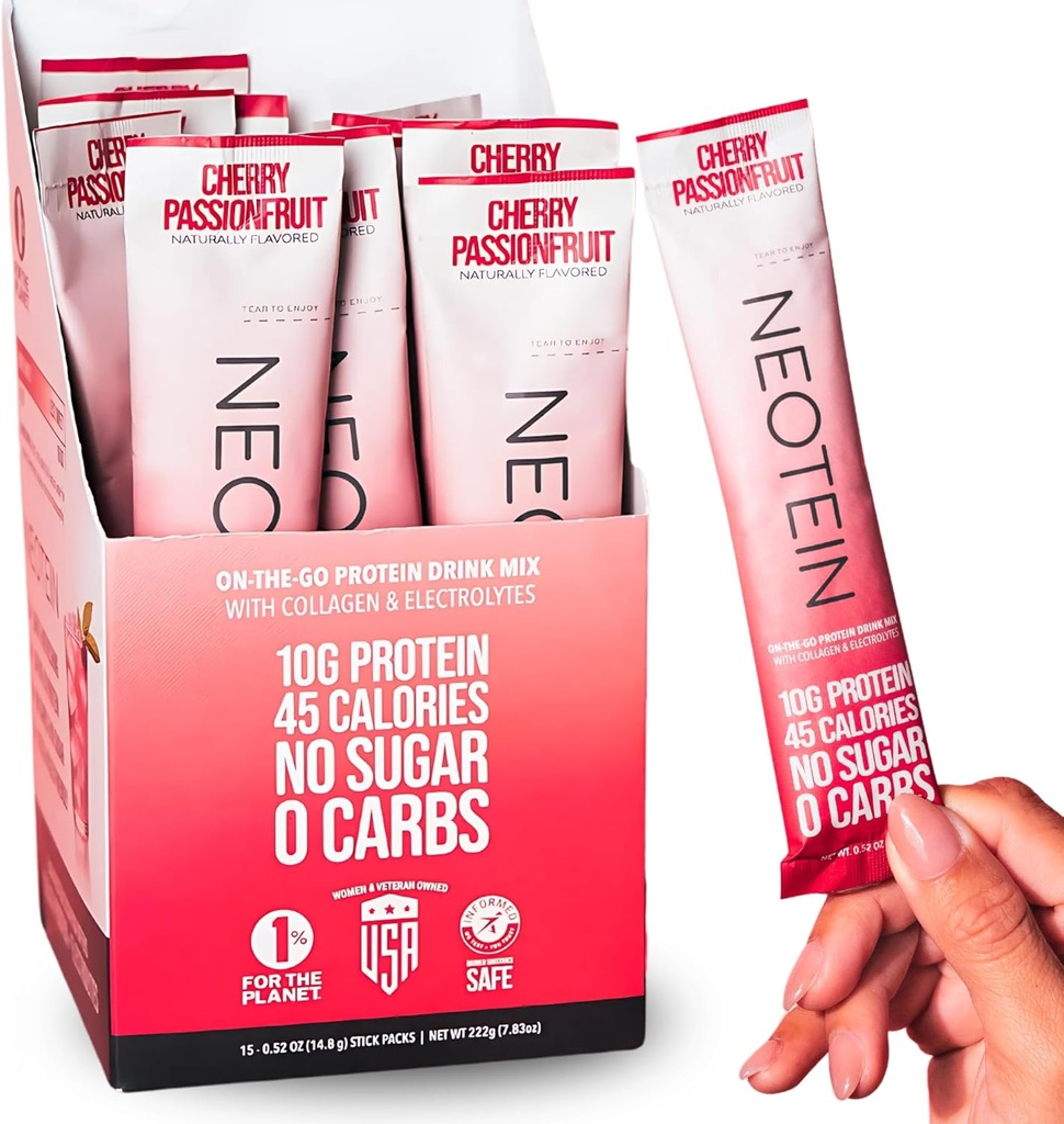 NEOTEIN: Electrolyte Powder Packets, Protein Powder with 10g Protein & Collageen 