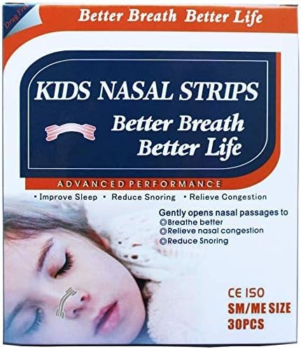 30 Natuurlijke Drugvrije kinderen Betere adem Neus Strips voor neuscongestie, Allergie, Koud, Griep, Sinus, Duffy Neus, Snurken, Deviated Septum, Slaaphulp, Athletische prestaties - Leeftijden 5 en hierboven
