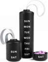 Betife Leuke pil Organizer, Leuke Weekly pil Box voor reizen, Leuke Dagelijkse pil geval 7 Dag, met 7 Grote Stapelbare Compartementen, Stevige ABS pil houder voor vitamine supplement geneeskunde (zwart)
