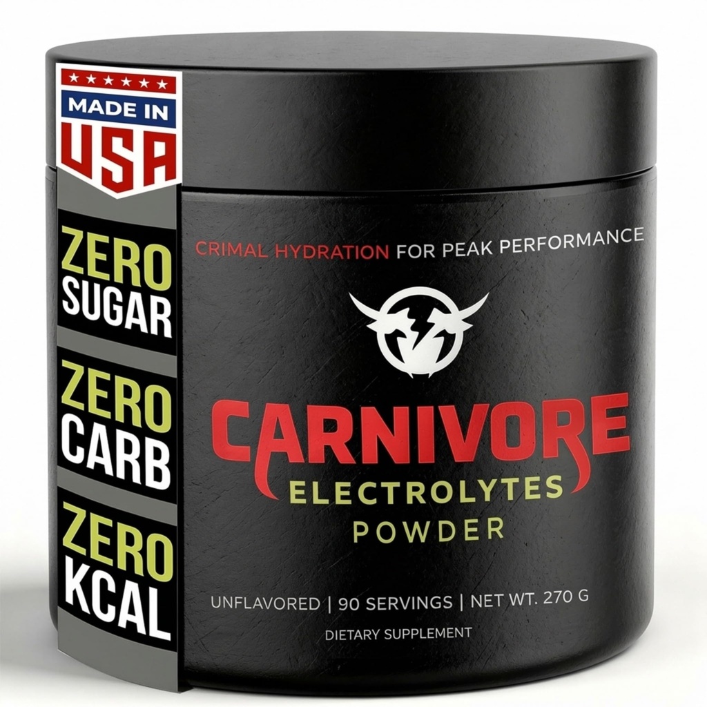 Premium Hydration Powder for Carnivore Diet - Balanced Electrolyte Support, Zero Carb, Keto Friendly - Supplement for Optimal Energy & Recovery - 90 Servers (Unflavored)