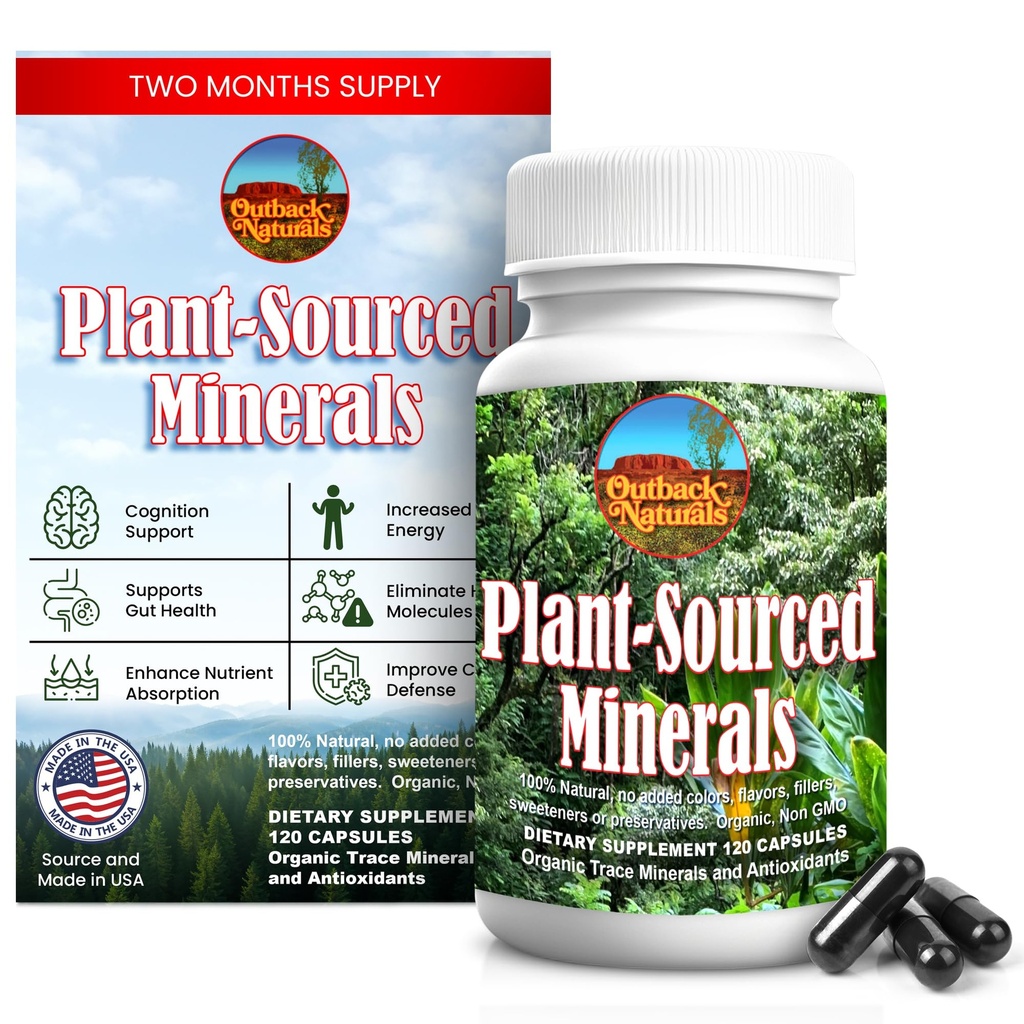 Fulvic Humic Mineral Mix of Plant-Sourced Trace Minerals, Electrolytes, Gut Health, soutien cognitif et immunitaire, formule de vitalité pure pour la force - 120 capsules