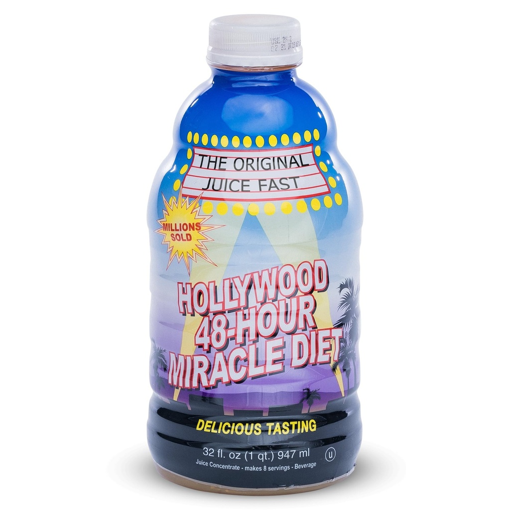 Hollywood dieet - 48-Hour Miracle Fruit Juice Cleanse Diet 1-Pack, Detox Reiniging voor gewichtsverlies en verjonging, voedselvervanging, snel waarnemend dieet, gewichtsverlies Drink, 32 Fl. Oz.
