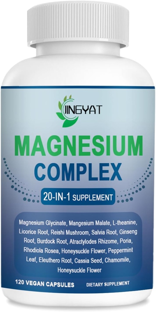 Cortisol Supplementen voor vrouwen Softgels, Magnesium Glycinate 400mg w/Magnesium Malate, L-theanine, Salvia Root, Ginseng Root, Burdock Root & Rhodiola Rosea Plant Complex voor Kalmte, Focus, Slaap