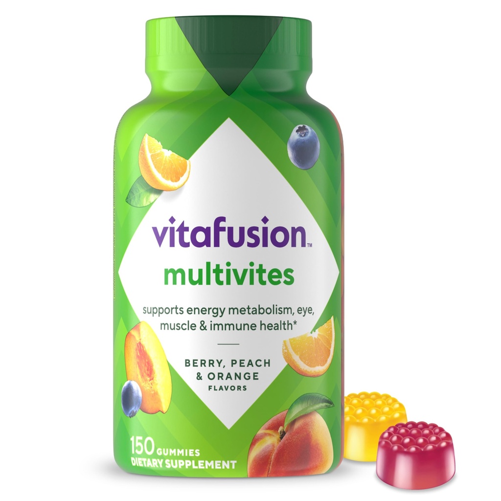 Multivitamines Gummy multivitamines pour adultes avec 12 vitamines et minéraux, Berry, Peach et Orange Aromatisés, Amérique, numéro 1 Marque de vitamine Gummy, 75 jours d'approvisionnement, 150 comte