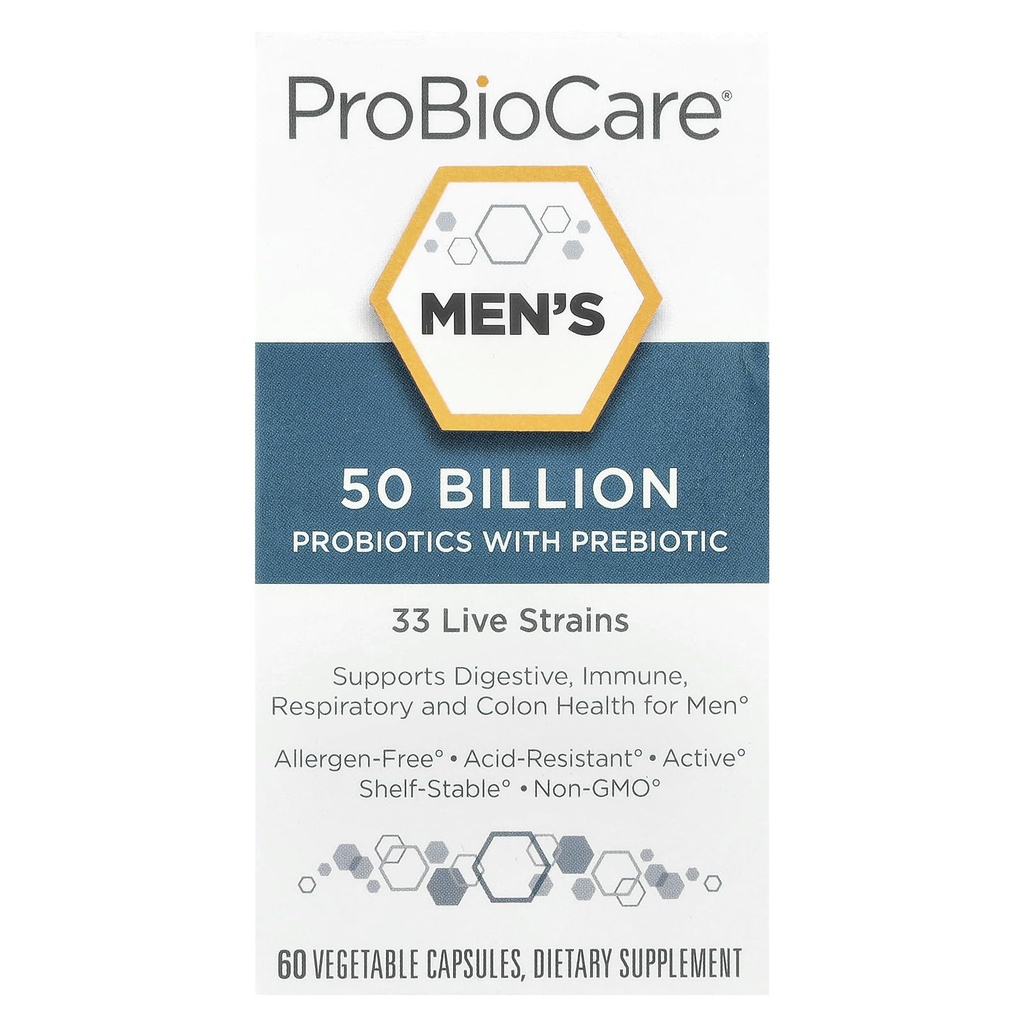 Probiotica voor mannen - 50 miljard CFUs, ondersteunt de spijsvertering van de gezondheid en Gut Flora Balance, bevordert de algehele welzijn, en verbetert de immuniteitsfunctie (60 plantaardige capsules)