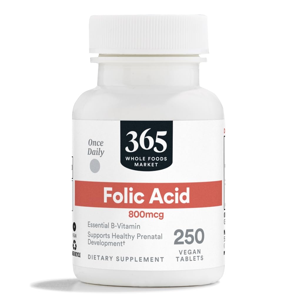 365 door Whole Foods Market, Folic Acid 800mcg, Vegan, 250 tabletten