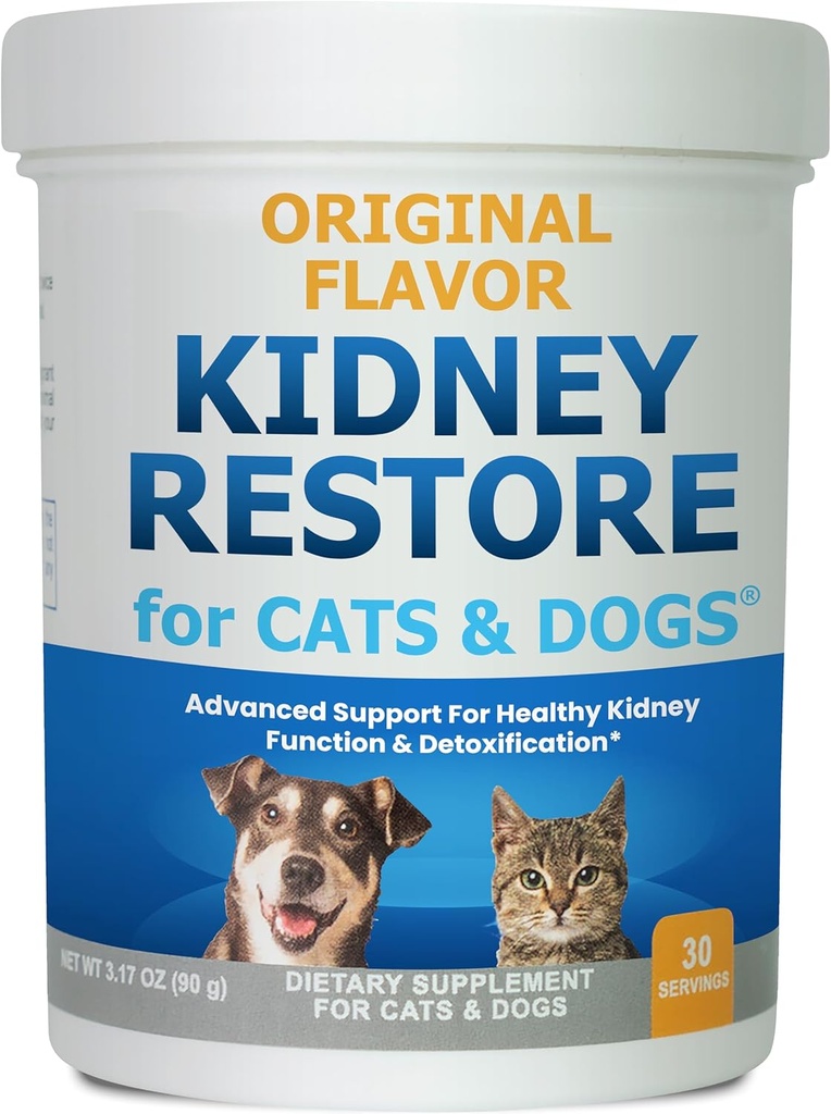 Nierherstel voor katten en honden Originele Feline & Canine Nierreiniging Detox & Repair Supplement, Nierfunctie Natuurlijke Kat & Honden Nierondersteuning voor Niergezondheid 90 Gr