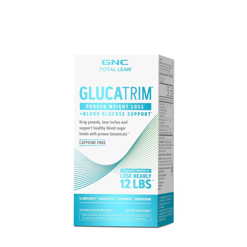 GNC Total Lean GlucoTrim, 120 capsules, Cafeïnevrij, 60 porties