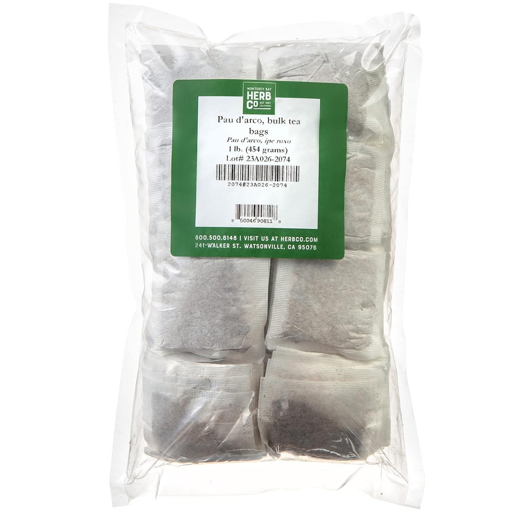 Monterey Bay Herb Co. Pau D=Arco Thé à base de plantes All-Natural & Caféine Free= environ 200 sachets de thé=1 LB