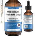 Magnesium L-Threonate Liquid Drops 500mg, for Adults & Kids, Vegetarian Glycerin Base Tincture for Brain Health, Memory, Focus & Sleep, Non-GMO, Gluten-Free, Sugar-Free, 4 Fl Oz (60 Servings)
