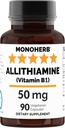 MONOHERB Allithamine Vitamine B1 50 mg per capsule - 90 Vegetarische capsules