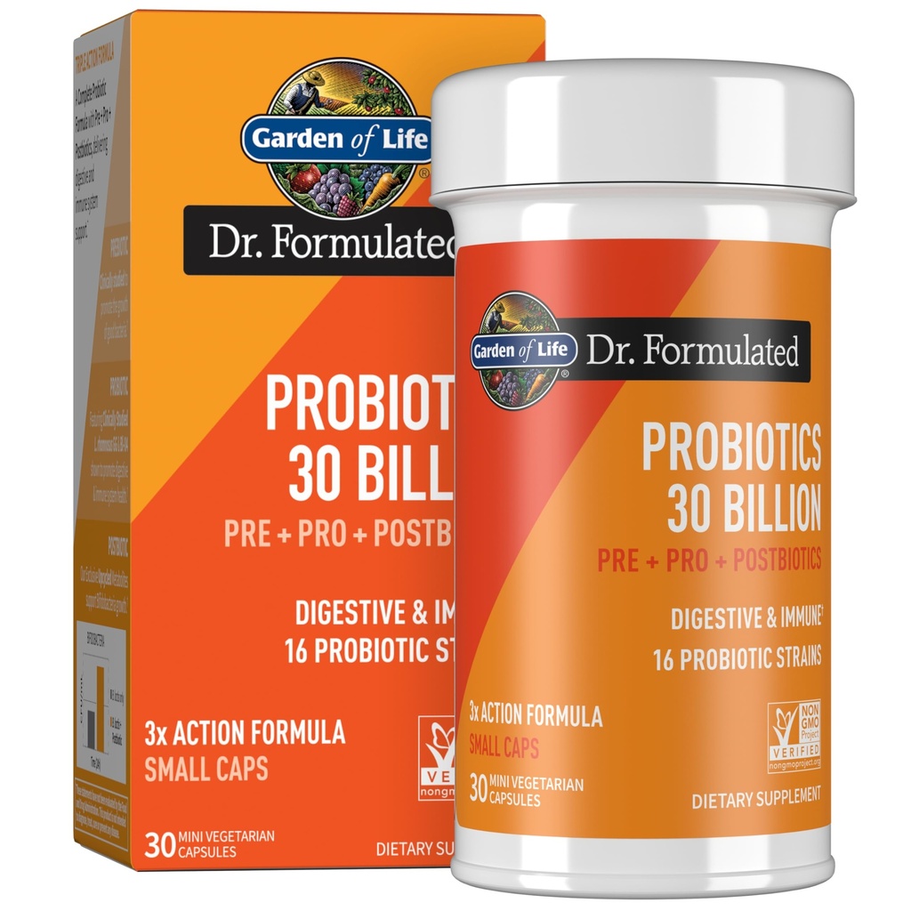 Garden of Life Dr Formulated Once Daily 3-in-1 Complete Probiotica, Prebiotica & Postbiotica - PRE + PRO + POSTBIOTIC Supplement for Adults