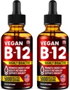 Pack of 2 - B12 Sublingual 5000 mcg Drops - Made in USA - Vegan B12 Vitamines for Energy, Mood & Memory - Highly Bio available Sublingual Drops - Methylcobalamine for Women & Men - 2 fl. oz.