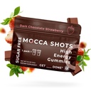 SGC Hoogste Concentratie 100mg Cafeïne per Gummy, 2 Gummies per Pack, 6-Pack Mocca Shots Sugar-Free Strawberry Plant-Based nootropic Instant Energy met Ginkgo biloba, Theobromine.