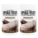 NaturesPlus SPIRU-TEIN, Chocolate - 1,05 lbs, Pack of 2 - Plant-based Proteine Shake - Non-GMO, Vegetarisch, Glutenvrij - 34 Totaal porties