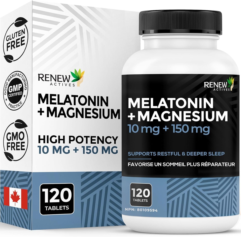 RENEW ACTIVES Melatonine 10MG met Magnesium 150MG Slaaphulp per Serving 