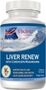 Viking Liver Renew Icelandic - Formule de soutien pour la santé du foie - Mélange de champignons complet avec Cordyceps, Reishi, Shitake, Lions Mane, Maitake et Chaga Champignons - 60 capsules de légumes