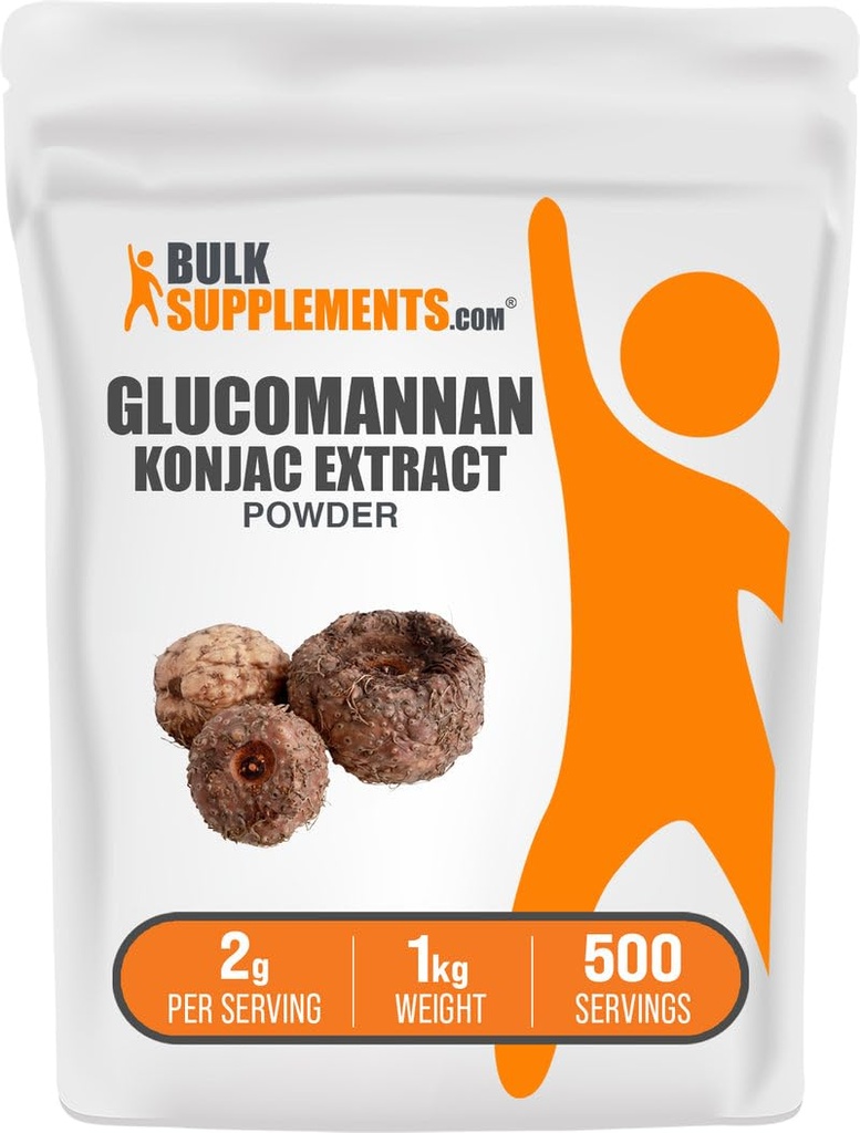 BulkSupplements.com Glucomannan Poeder - uit Konjac Root Extract Poeder, Glucomannan Supplementen - Glutenvrij, 2g per portie, 1kg (2,2 lbs) (verpakking van 1)