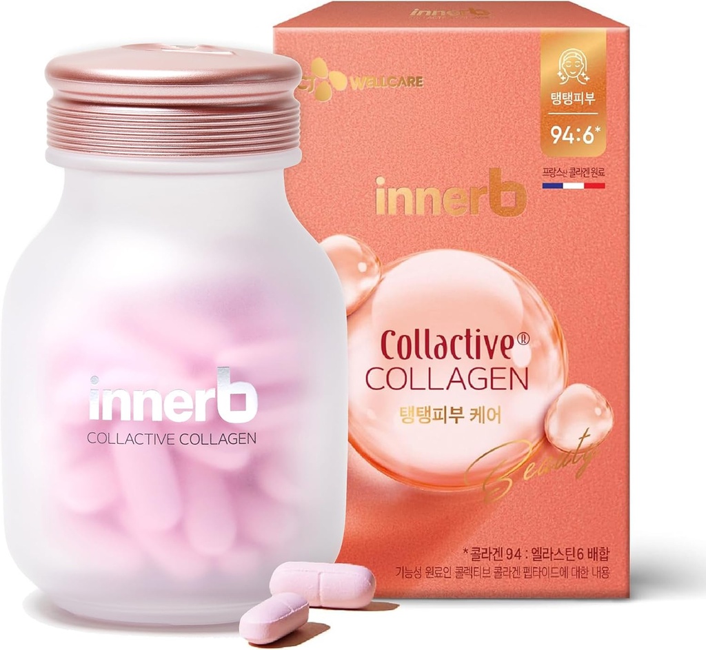 CJwellcare Innerb Glow Capsule Collagen (28 Servings, 4 weken) - Firm Skin Elasticity, Premium Korean Skin Care Supplement. Elastine, vitamine C.