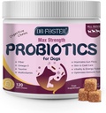 Probiotica voor honden - Hondenprobiotica voor spijsverteringsgezondheid, prebiotica, spijsverteringsenzymen voor honden met pompoen, Omega-3, ondersteuning Gut, Immune, diarree, 120 zachte kauwgom