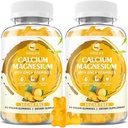 Calcium Magnesium Zink Gummies met Vitamine D3, Suikervrije Calcium Gummies voor Vrouwen Mannen, Hoge Potentie Magnesium voor Bot & Muscle & Immune Health, Ananas Smaak - 120 Tel.