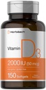 Horbiach Vitamine D3 2000IU Softgels 150 Telling 50mcg Cholecalciferol