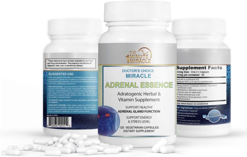 Miracle Essence Adrénale Choix du Docteur - Supplément aux plantes et vitamines adratogéniques