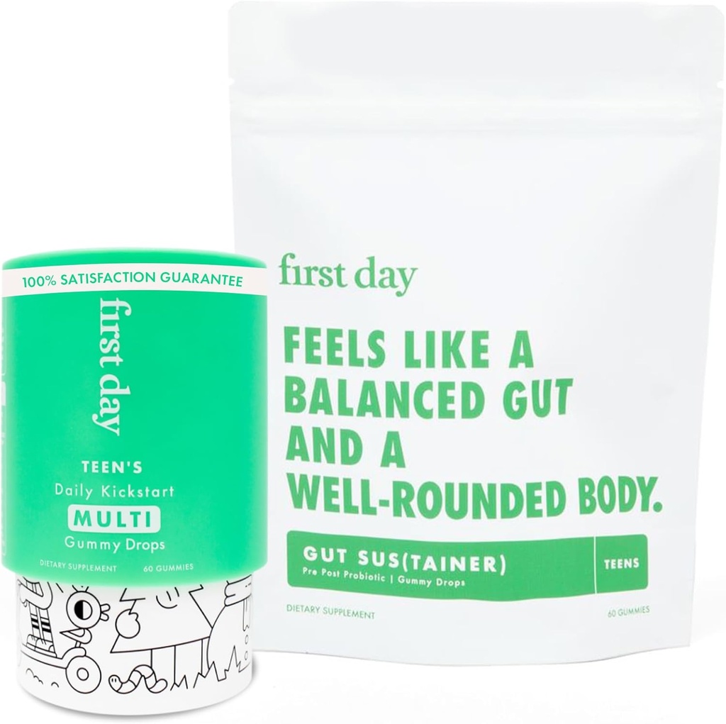 EERSTE DAG Tieners Dagelijkse Multivitamine + Tribiotische Gummies 