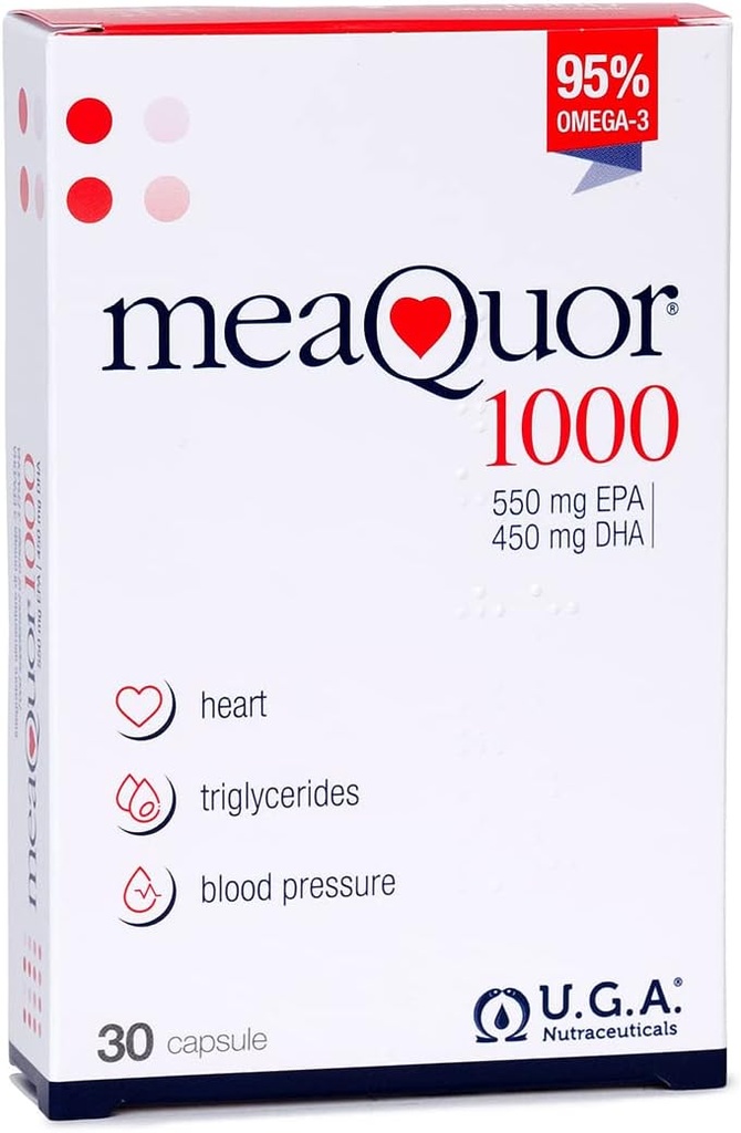 Meaquor 1000 Omega 3 Visolie Supplement IFOS Gecertificeerd - Omega3 met 1000mg EPA en DHA per capsule - Geen Afdronk, Non-GMO (30 Softgels)