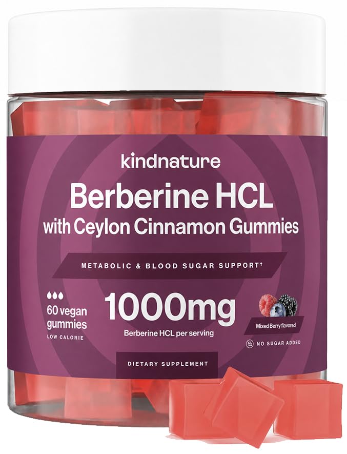 aardige Berberine Gummies 1000mg met Ceylon Kaneel & Resveratrol 