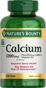 Nature's Bounty Calcium 1200 mg met 1000 IE Vitamine D3 - Bone Health Softgels, Calcium en Vitamine D Supplement, Glutenvrij, 2 Softgels per dag, 120 CT (Pack of 1)