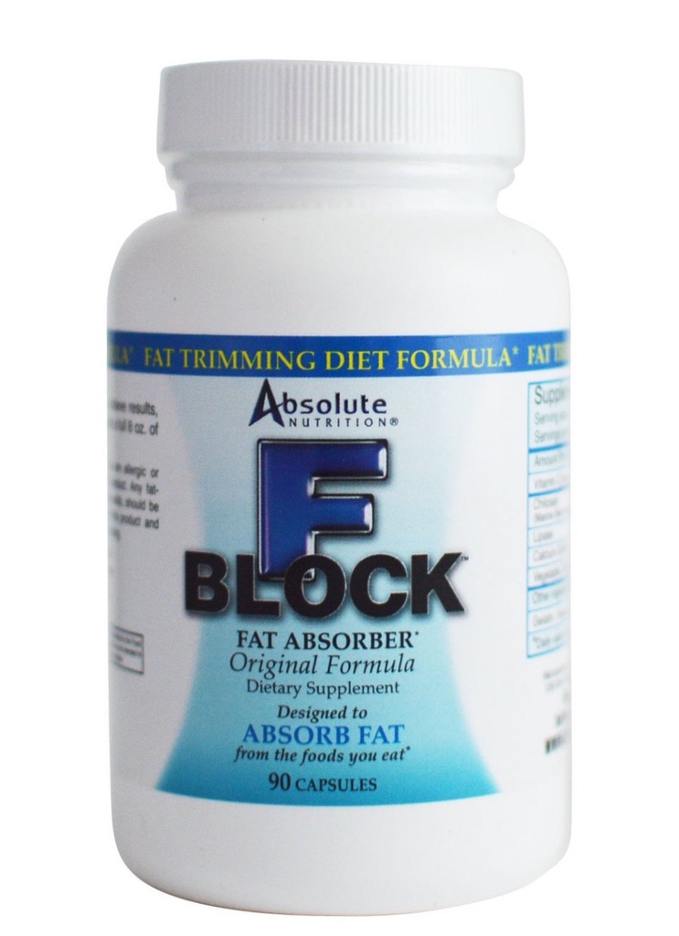 Absolute Voeding FBlock Xtra Fat Absorber, Diet Formule, 90 Capsules