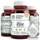 Natuurlijke Nutra zinklozen met vitamine C, citroensmaak, ondersteuning Immune, zenuwstelsel en botsterkte, versterkt met bioflavonoïden en bijenpropolis, sublingual zinkgluconaat, 60 vegetarisch