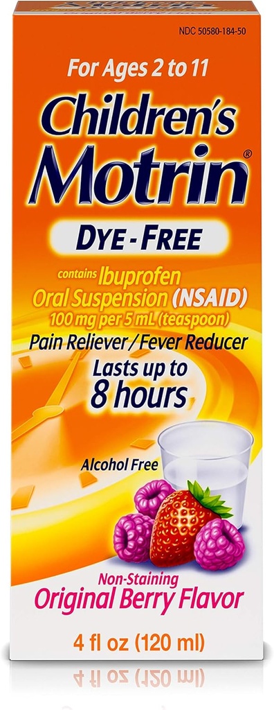 Médecine de la suspension buvable pour enfants Motrin, 100mg Ibuprofen, Berry Flavored, 4 fl. oz