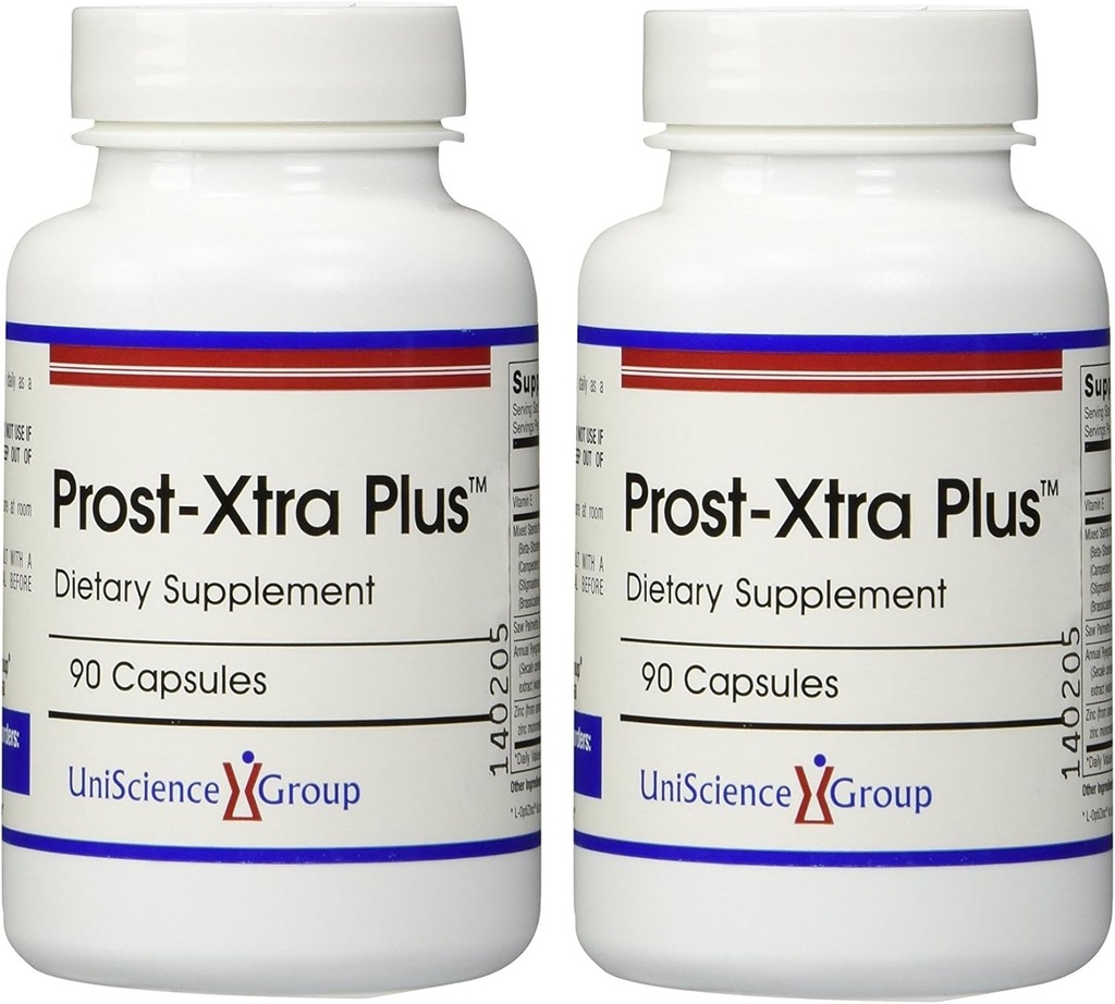 Prost-Xtra Plus (2 flessenset) met roggegras, 300 mg plantaardige sterolen, Saw Palmetto, zink, vitamine E 90 capsules elk