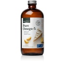 Natural Force Pure Omega 3 - Vloeibare visolie - Heerlijke citroencakesmaak - Mercury Free, Wild Caught, Lab Getest - 1,326 mg triglyceride EPA, DHA, & DPA - 16 Oz glazen fles