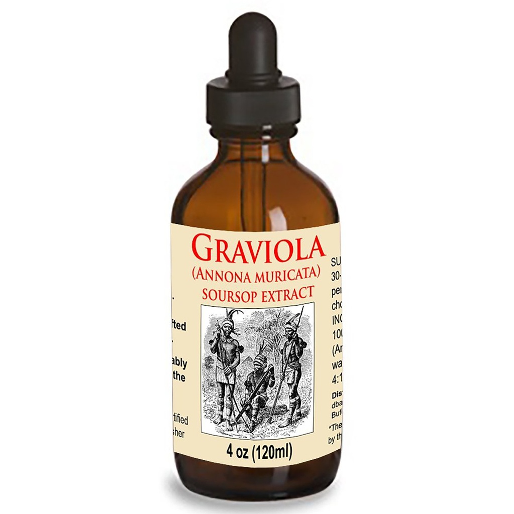 Biologische Graviola Liquid Sousop Extract 4 oz Wildcrafted Tinctuur (Annona Muricata) : Immune System Booster (4oz)