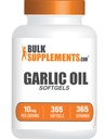 BulkSupplements.com Knoflookolie Softgels - Aged Knoflooksupplement, Odorless - Glutenvrij, 1 Softgel per Serving (10mg), 365 Telling (pakket van 1)