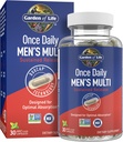 Tuin van het leven Eenmaal daags Multivitamine voor mannen met vitamine D3 voor optimale spierfunctie en immuunsysteem ondersteuning, energie ondersteuning mengen met K2, Glutenvrij, niet-GMO, munt Essenced, 30 dagen levering