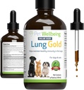 Pet Wellbeing Lung Gold for Dogs & Cats - Vet-Formulated - Long & Respiratory Immune Support, Open Airways, Easy Breathing - Natural Herbal Supplement 4 oz (18 ml)