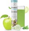 Wellbeing Nutrition Daily Probiotics + Prebiotics &amp; Prebiotics Verbeteren van het metabolisme, zuurheid, spijsvertering & Gut Health &amp; 18 miljard CFU Organic Probiotics Supplement for Men & Women (21 Bruisende Tabs)