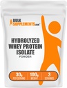 BulkSupplements.com Gehydrolyseerde Wei Proteine Isolaat Poeder - Wei Isolaat Proteïne - Unflavored & Gluten Vrij, 30g per Serving, 100g (3,5 oz) (Pack of 1)