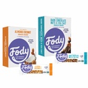 Fary Foods Snack Bars Variety Pack, 1.41 Oz (paquet de 24), noix de coco amande et chocolat noir et sel de mer, barres protéiques, faible FODMAP, Gut & IBS Friendly, végétalien, sans lactose, sans OGM, sans gluten